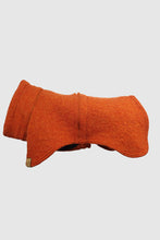 Load image into Gallery viewer, An orange wool coat with short neck.

